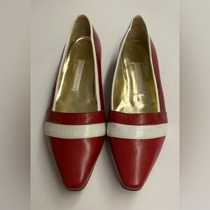 Lovely New Perry Ellis Red Shoes 8 1/2 M fits B Flats made in Italy